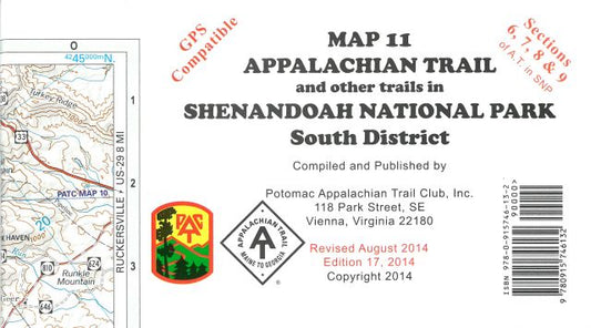 Map 11: AT in Shenandoah National Park (South District)
